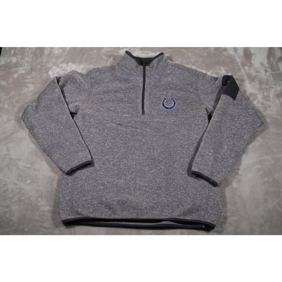 Indianapolis Colts Pullover Mens XL Gray Antigua NFL Quarter Zip Sweater Jacket - Picture 1 of 6